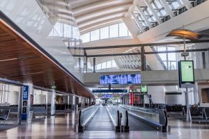 Inside the Tom Bradley International Airport in Los Angeles