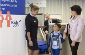 Kids' Solo at Air France Check-in desk 