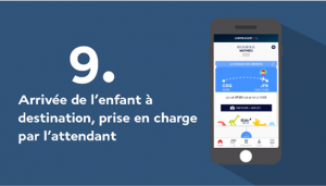 Air France App: The Child arrives at their destination, looked after by the attendant