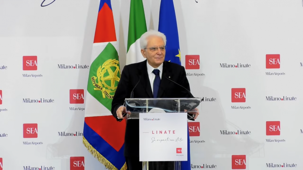 Sergio Mattarella, President of the Italian Republic, at the inauguration of the new Linate. Photo by SEA