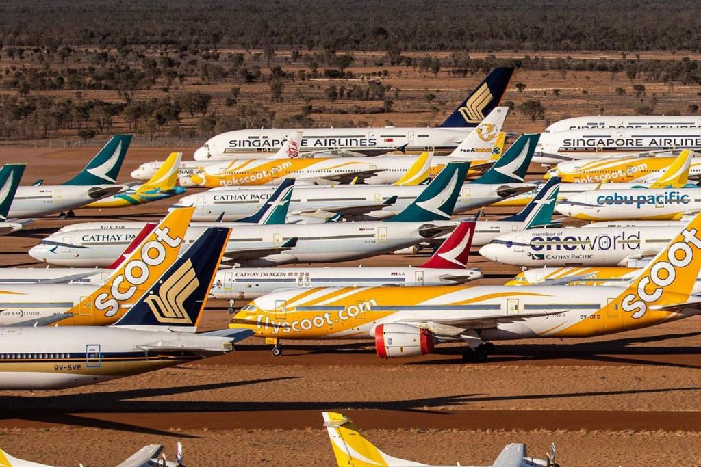 Airports became graveyards this year as aeroplane graveyards filled up, Alice springs Asia Pacific Aircraft Storage facility 