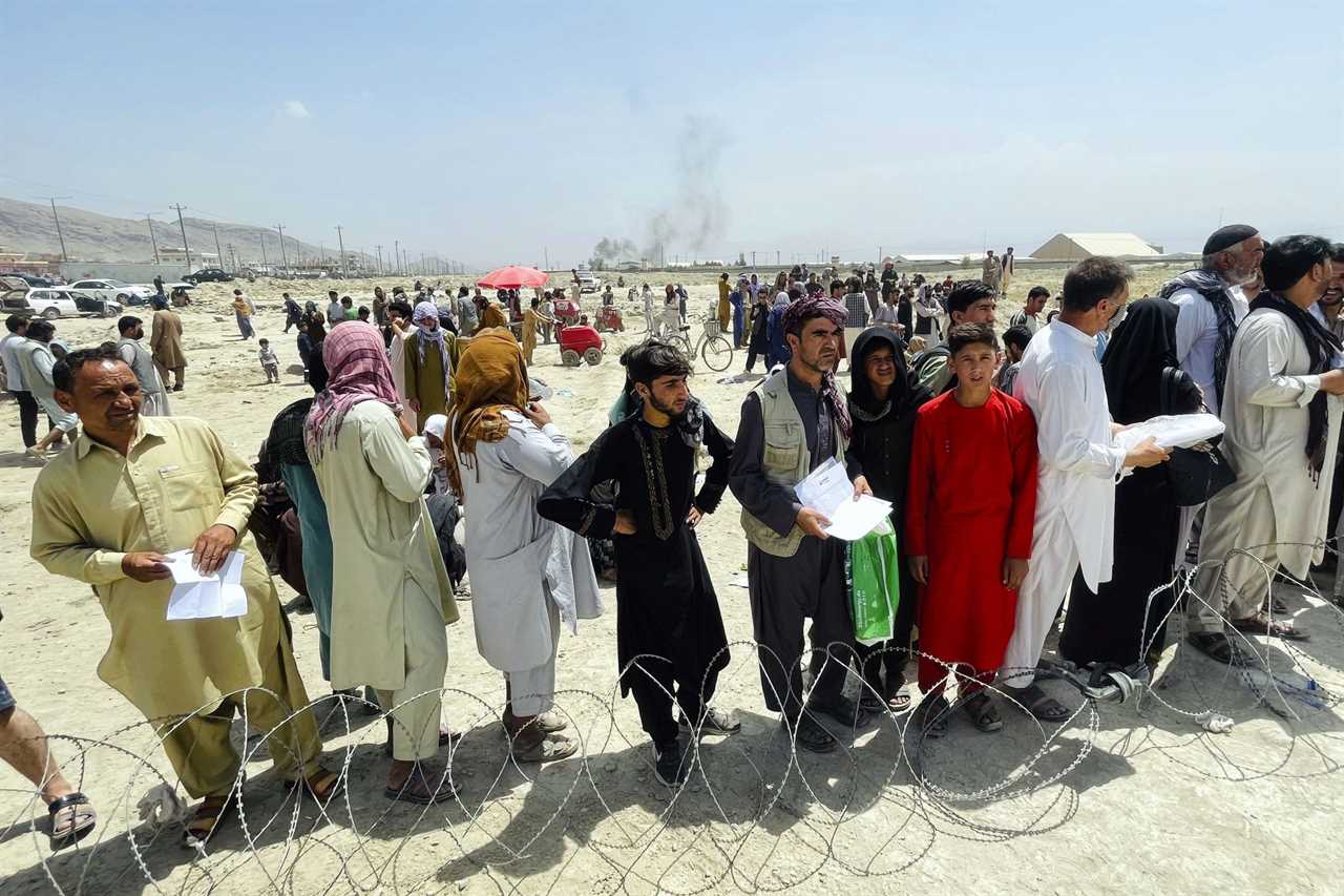 Scenes outside Kabul Airport as people desperately await flights out of Afghanistan