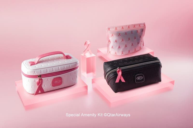 Special amenity kit provided by Qatar Airways