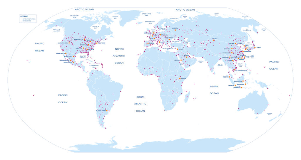 SkyTeam network <br><br><p id=