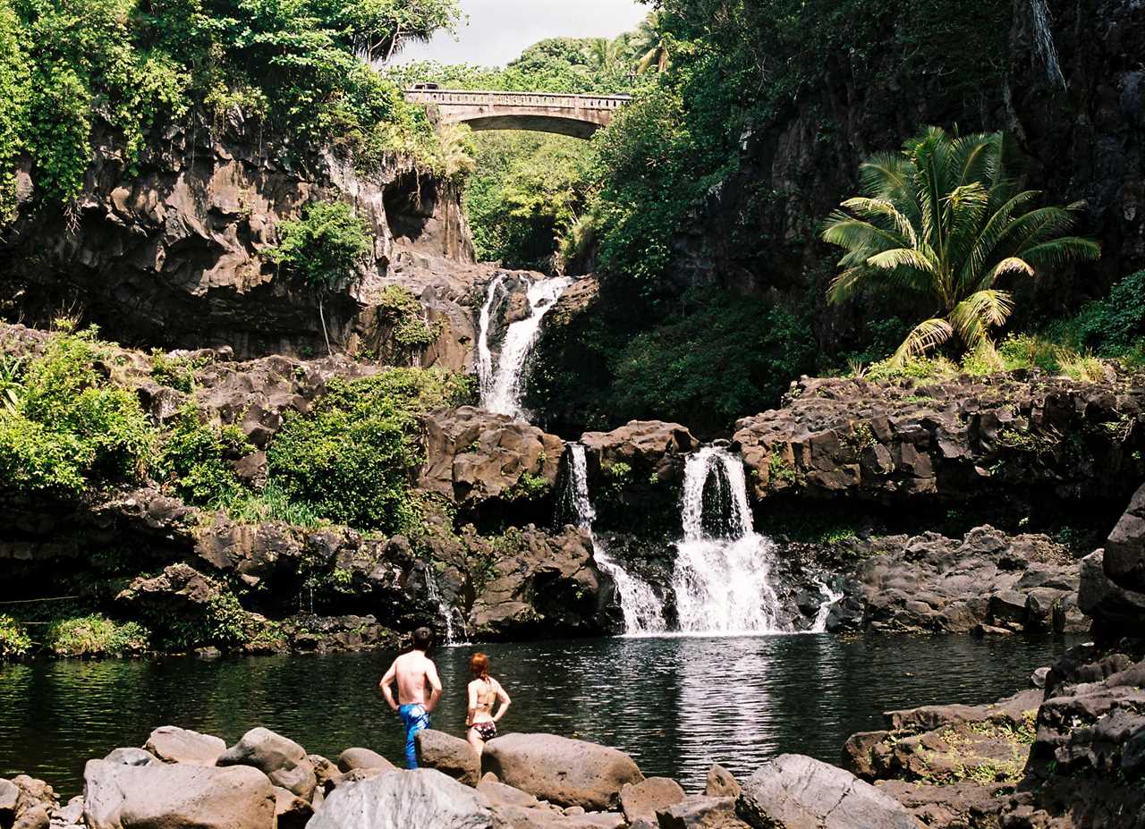 Just one of the waterfalls youll encounter along Mauis Road to Hana. Photo by ejs9/The Points Guy)