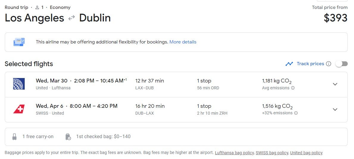 Deal alert: Round-trip flights to Dublin under $400