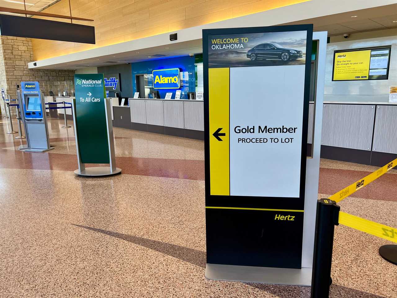 Hertz Gold Member sign at OKC