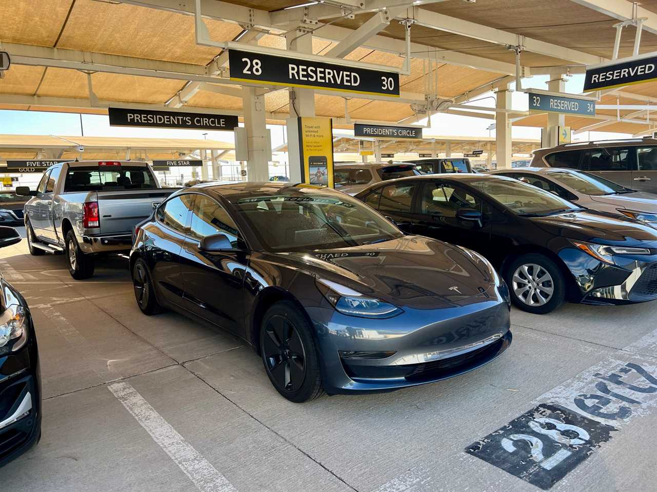 Tesla Model 3 at the Hertz lot