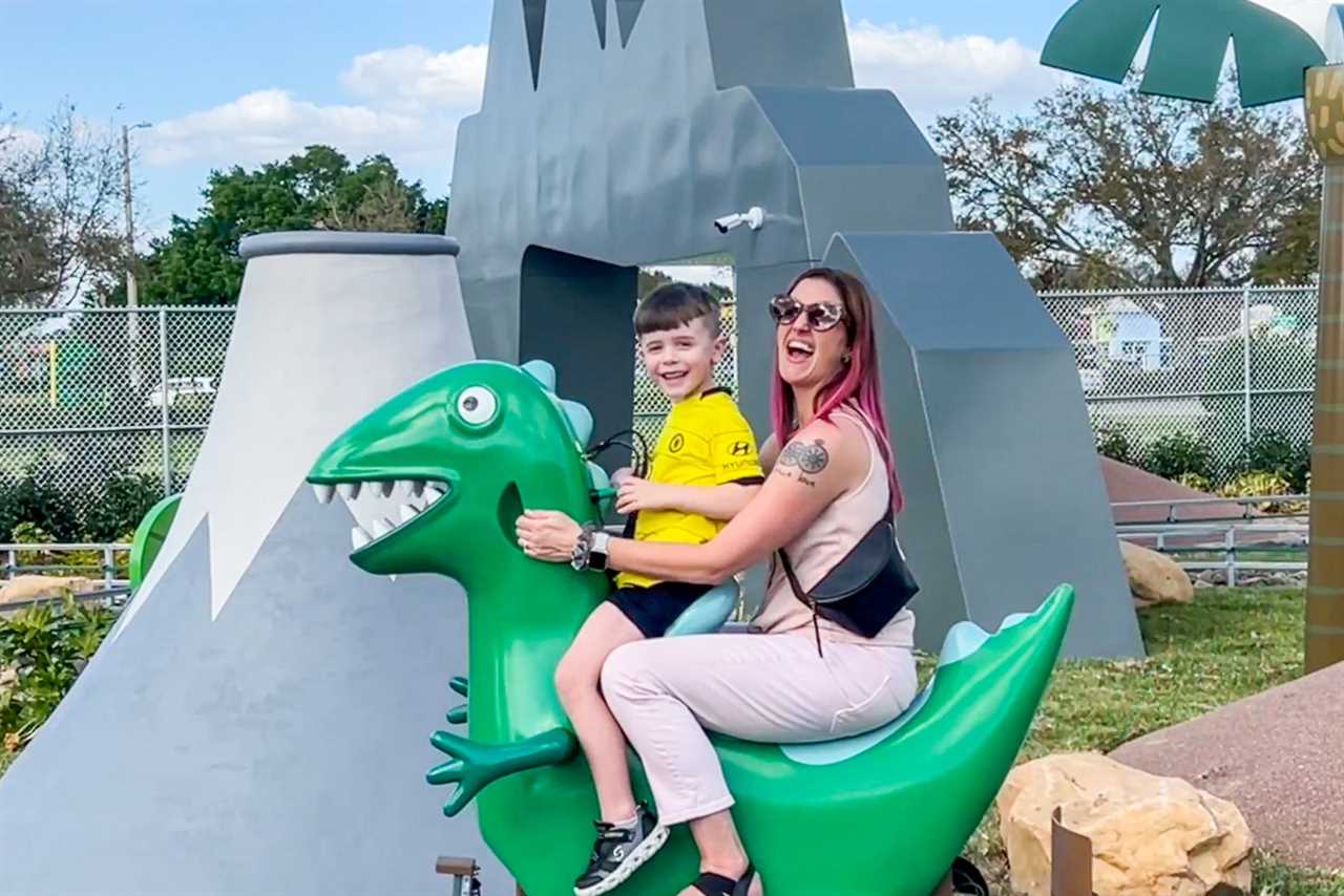 Dinosaur ride at Peppa Pig Theme Park