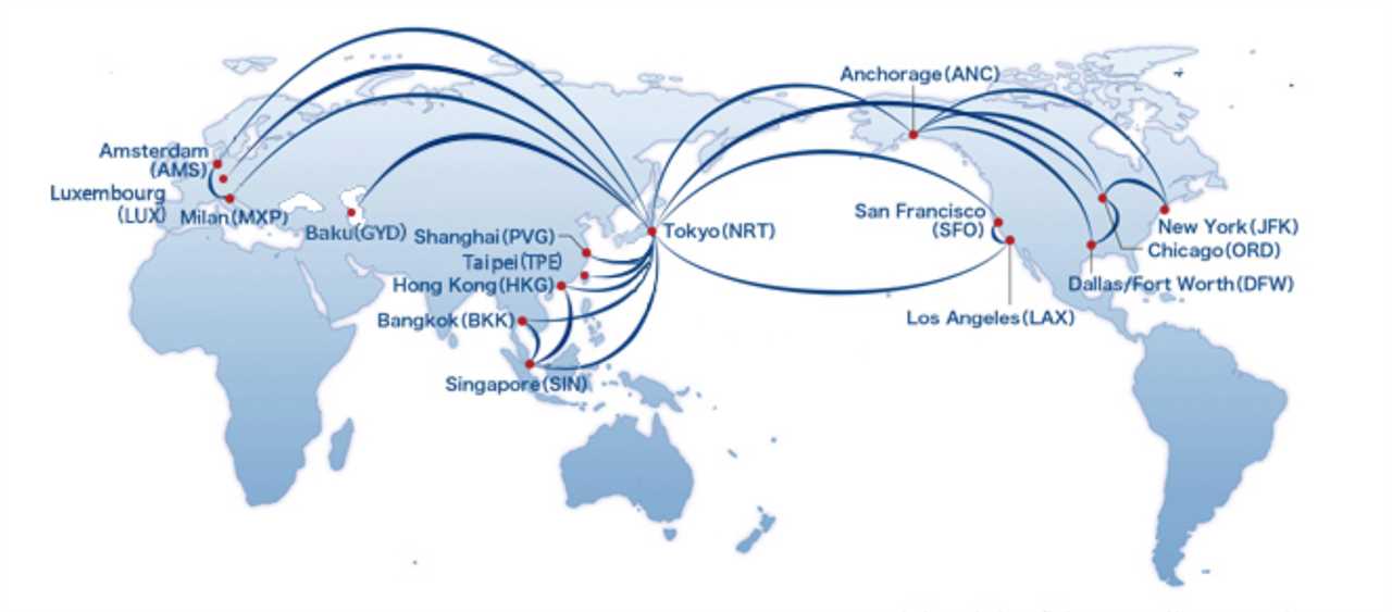 Nippon Cargo Airlines Current Route Map © NCA