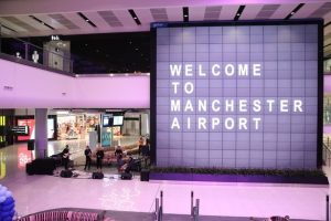 Manchester Airport 'welcome' sign