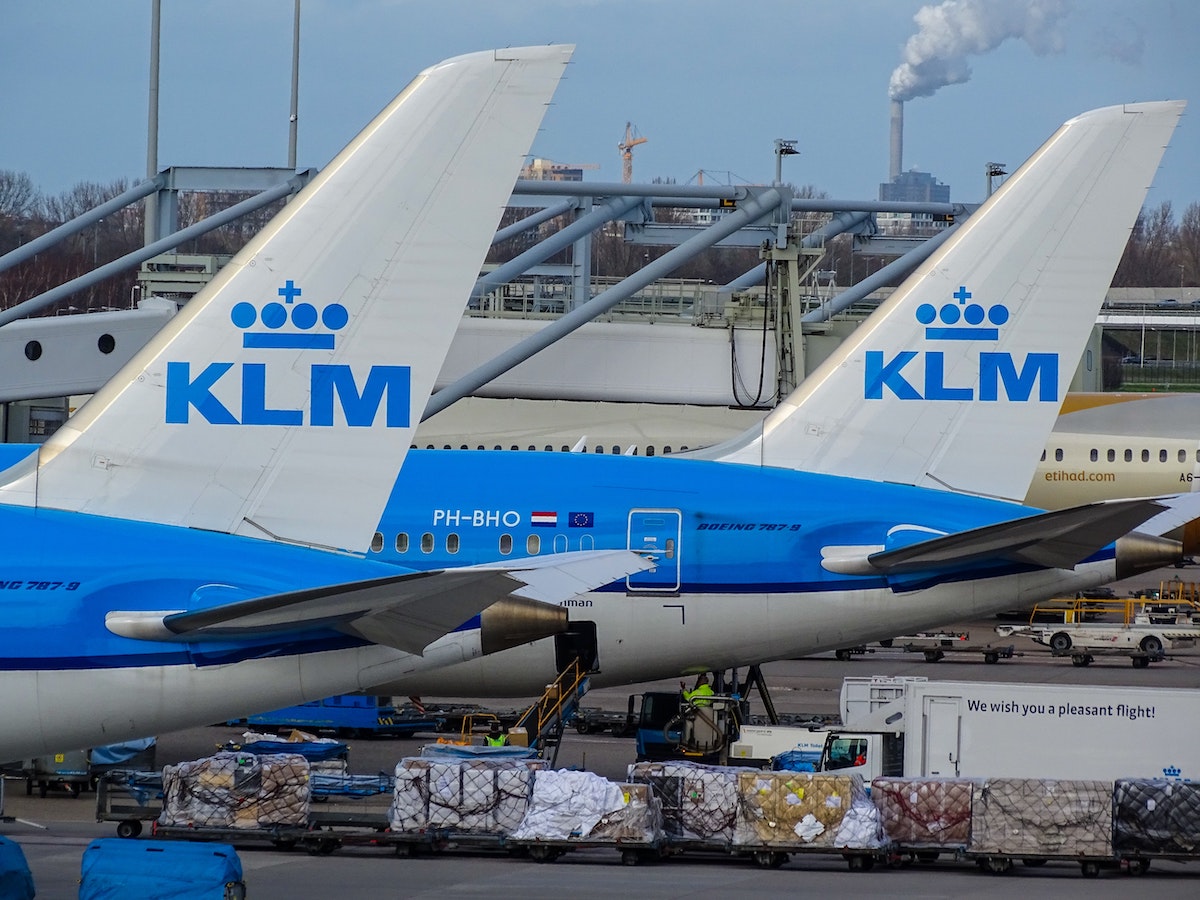 KLM planes on stand