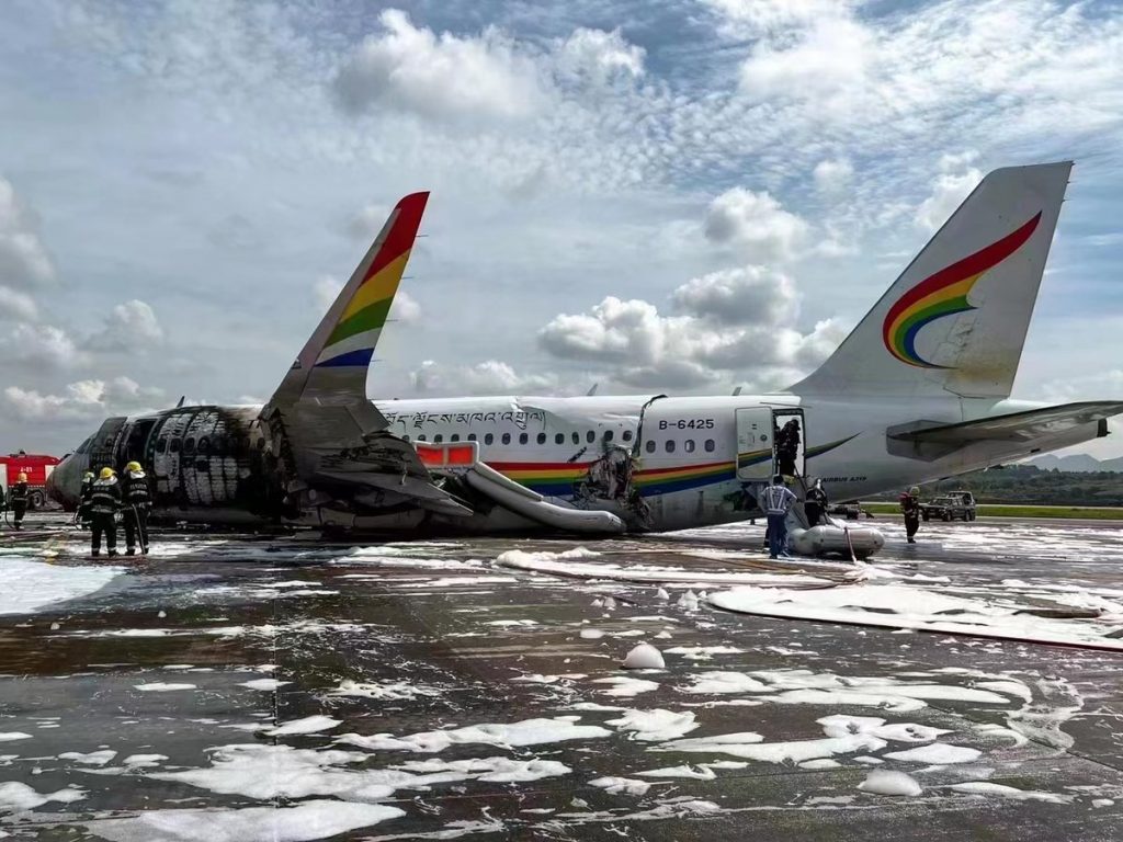 Tibet Airlines TV8933 after fire