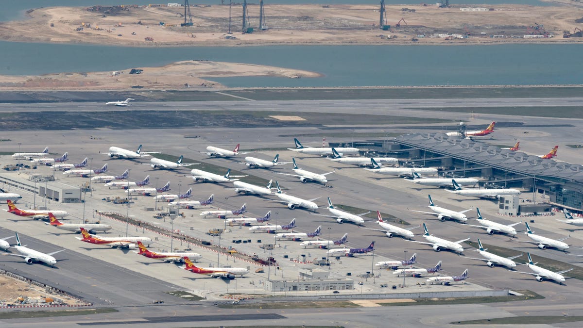 HKIA aircafts parked 