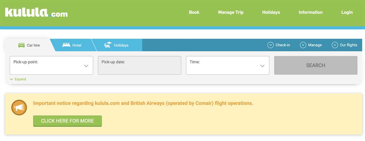 kulula website