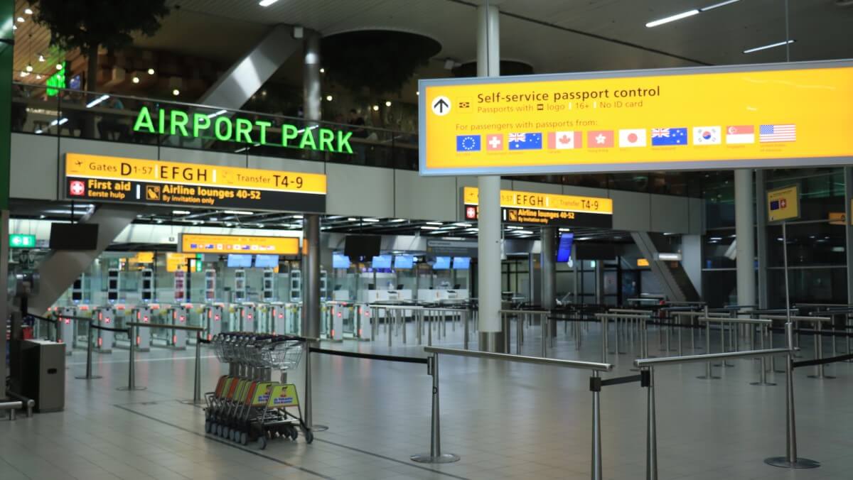 Exterior of Amsterdam’s Schiphol Airport