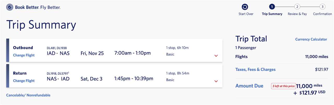 delta booking screenshot