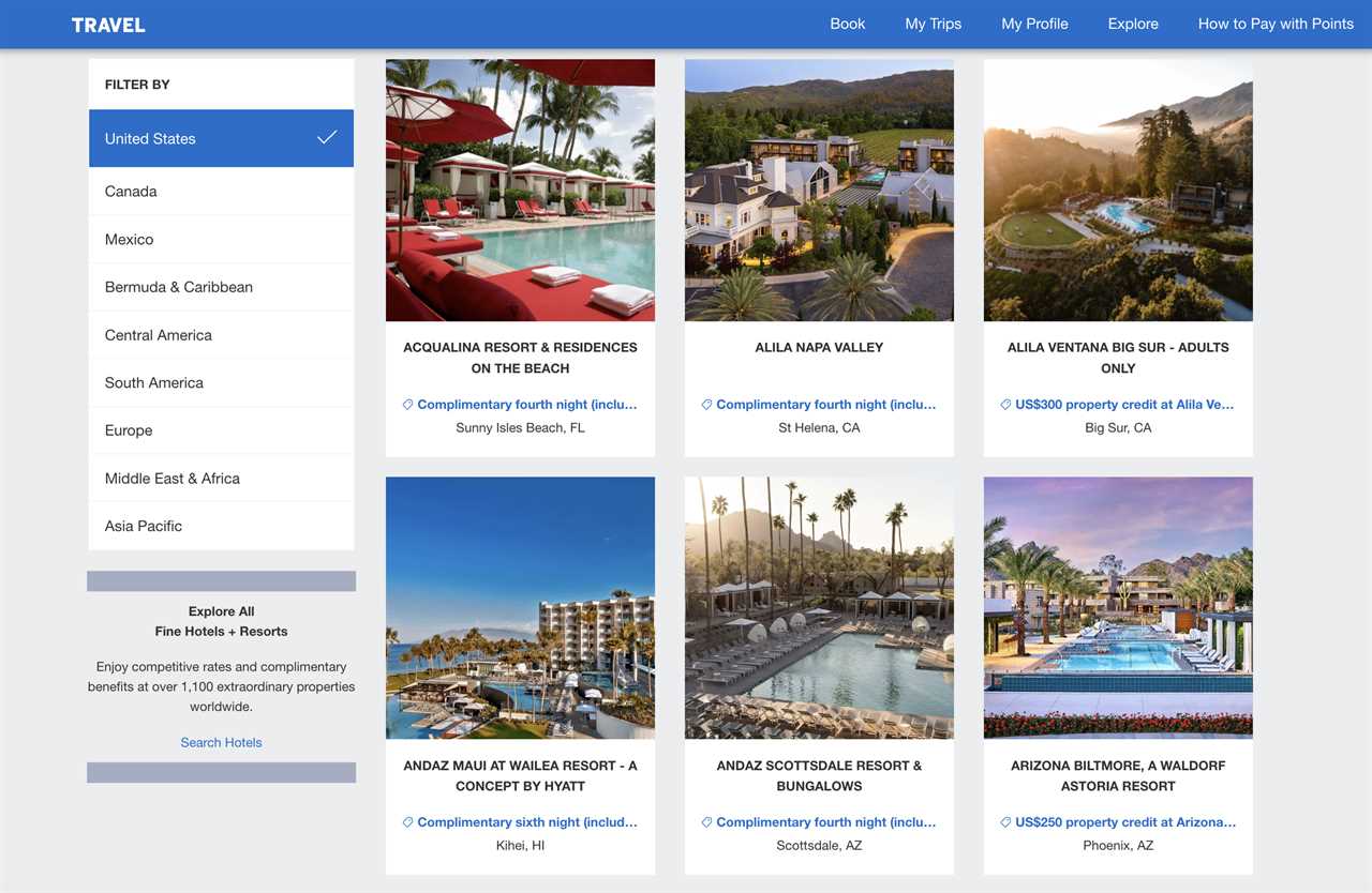 American Express Fine Hotels and Resorts offering complimentary nights as of July 1, 2022