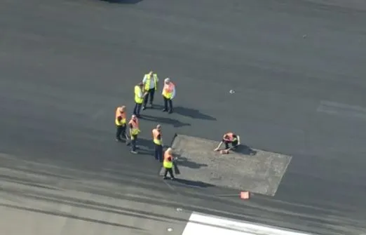 Luton Airport runway melts heat