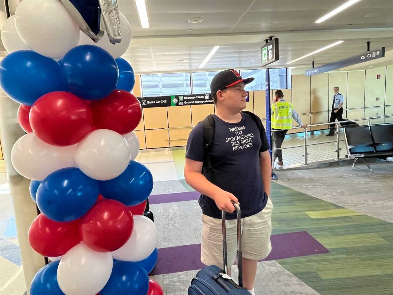 passenger boards jetblue inaugural