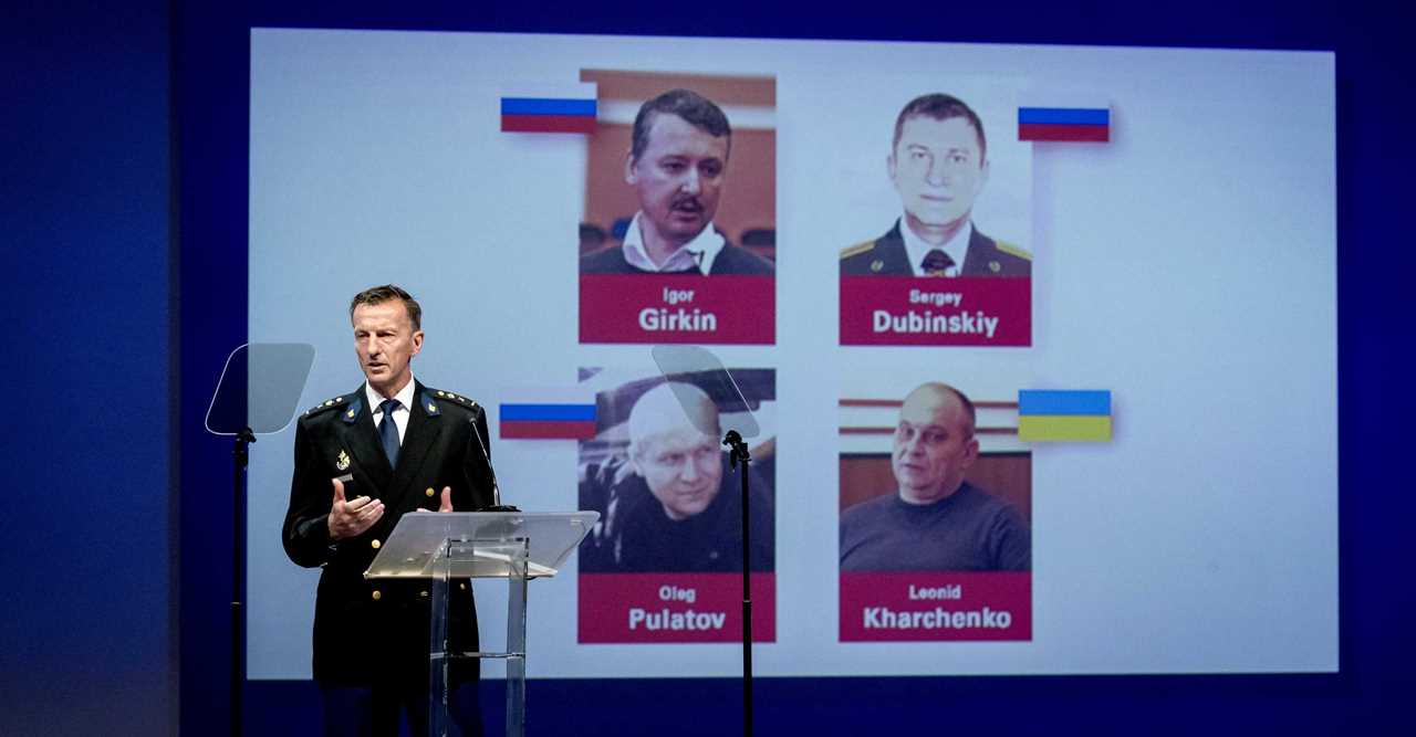 The four suspects on trial for the downing of Malaysia Airlines MH17