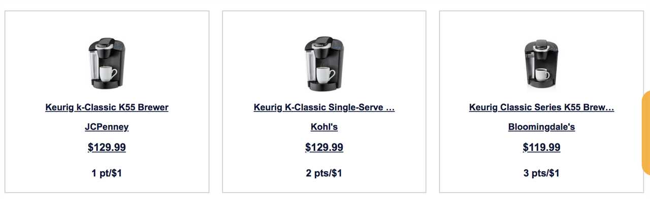 Keurig coffee machines on Rapid Rewards Shopping