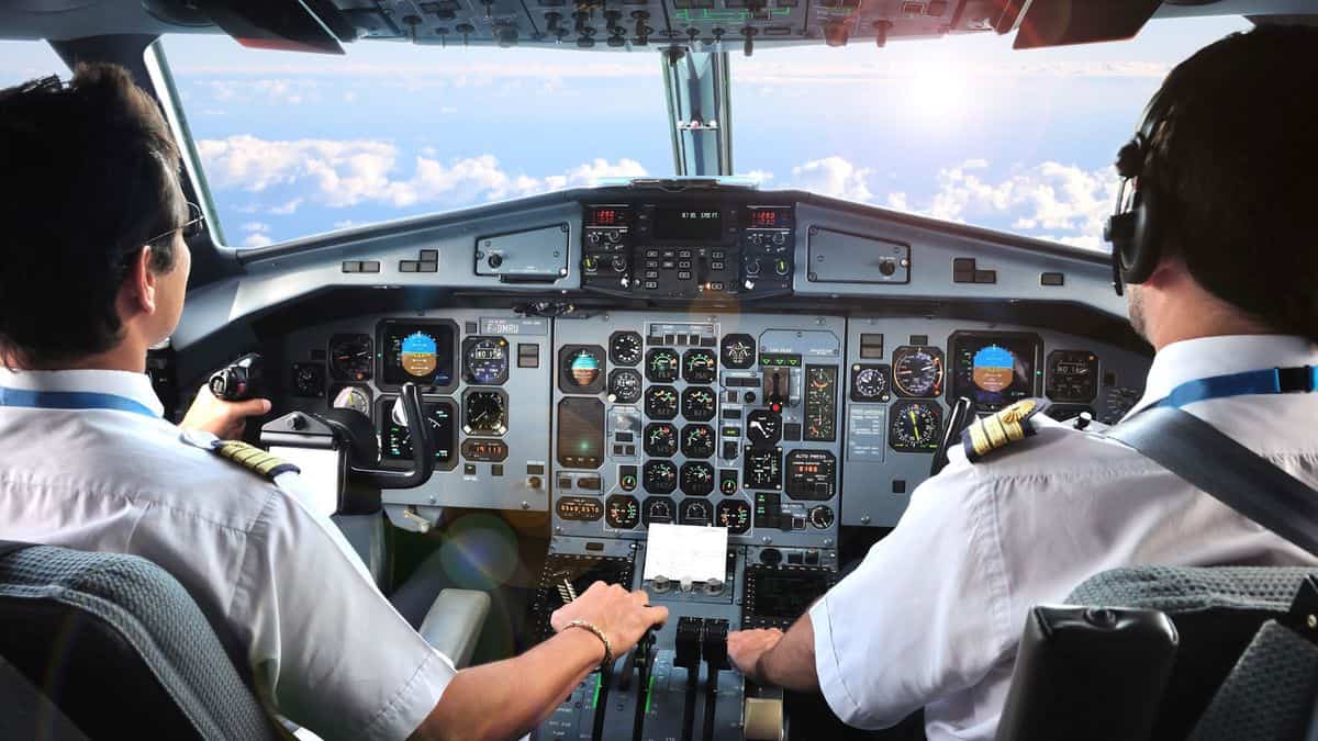 Pilots in the cockpit