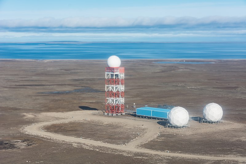 Non-directional beacon at Gjoa Haven Airport (YHK), Nunavut, Canada.