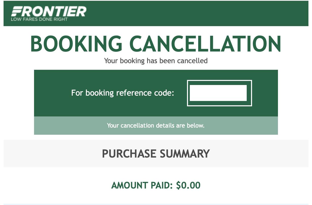 booking cancellation