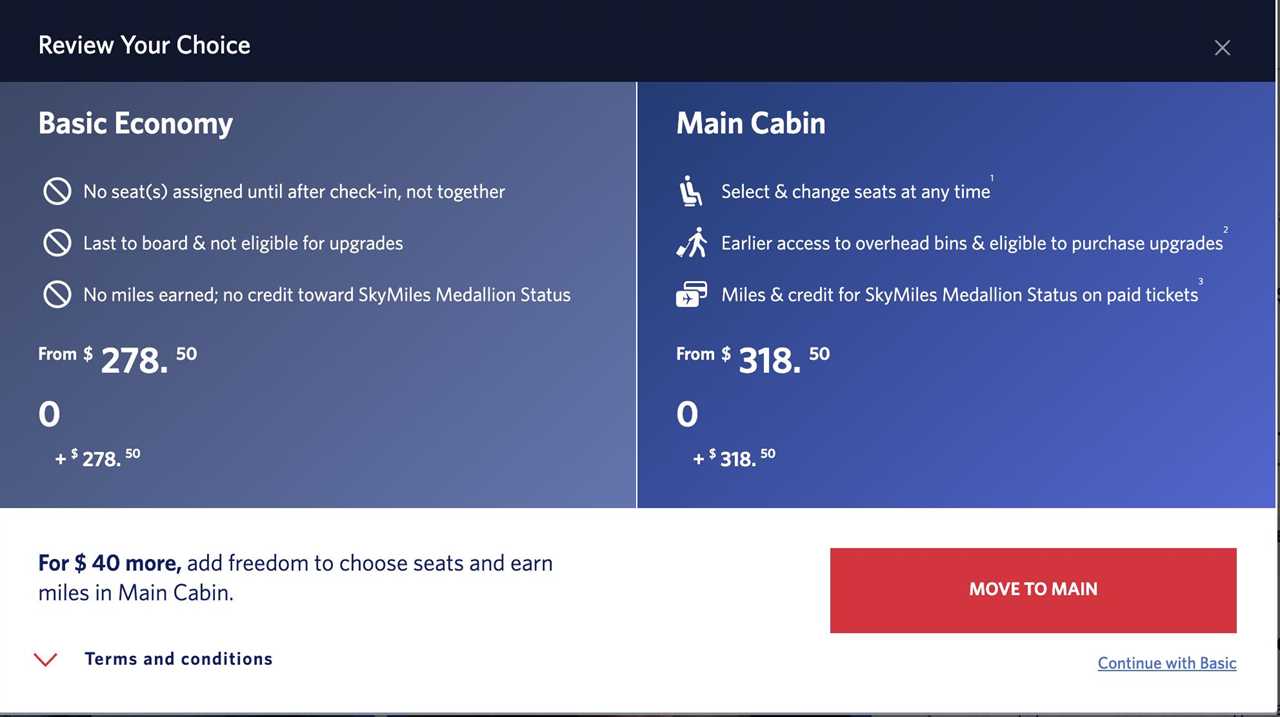 basic vs main cabin