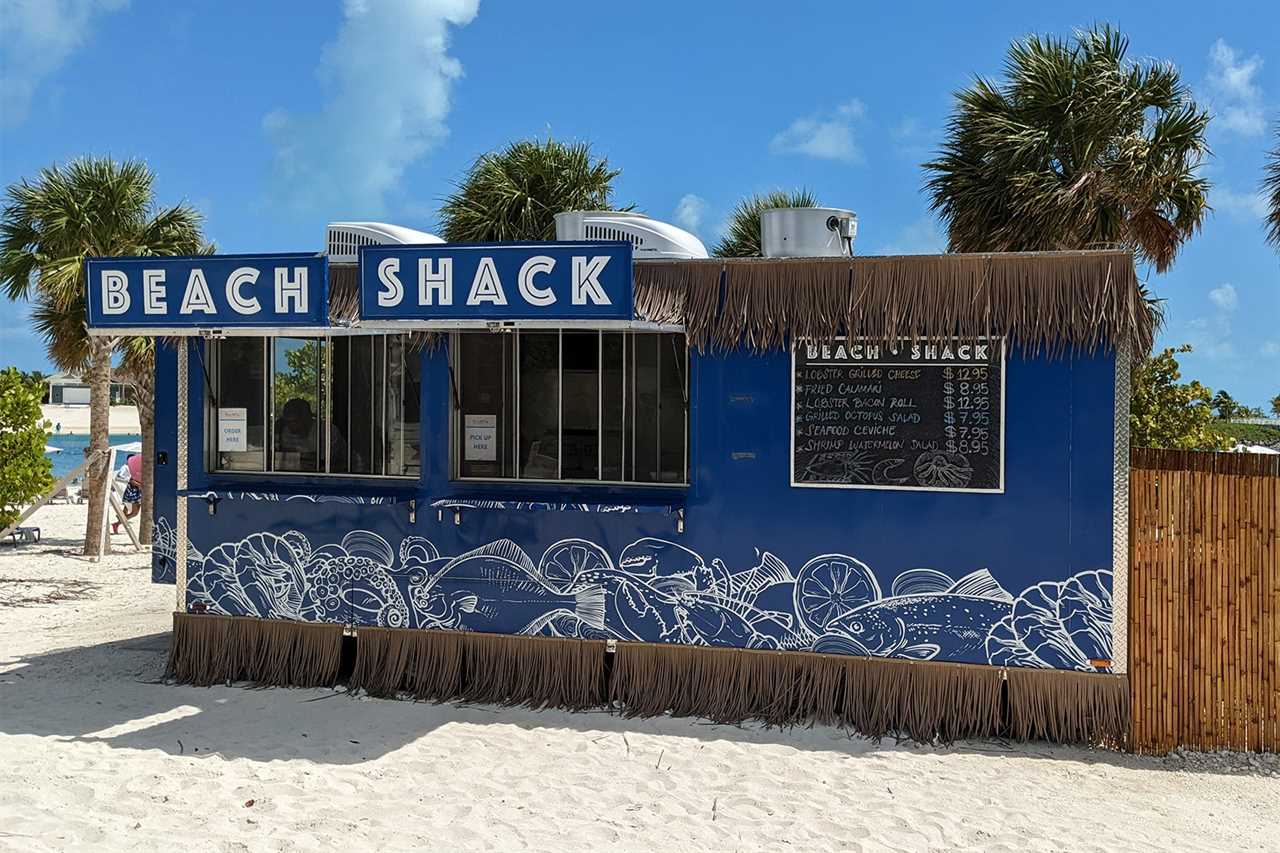 Seafood shack food truck on Ocean Cay island