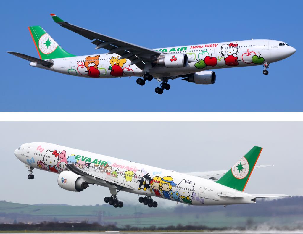 Hello-Kitty-themed airplanes