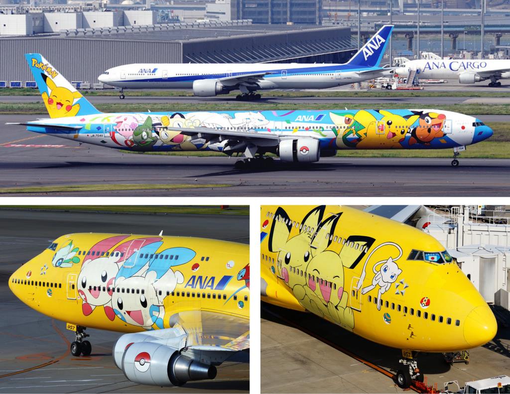 Pokémon themed airplanes