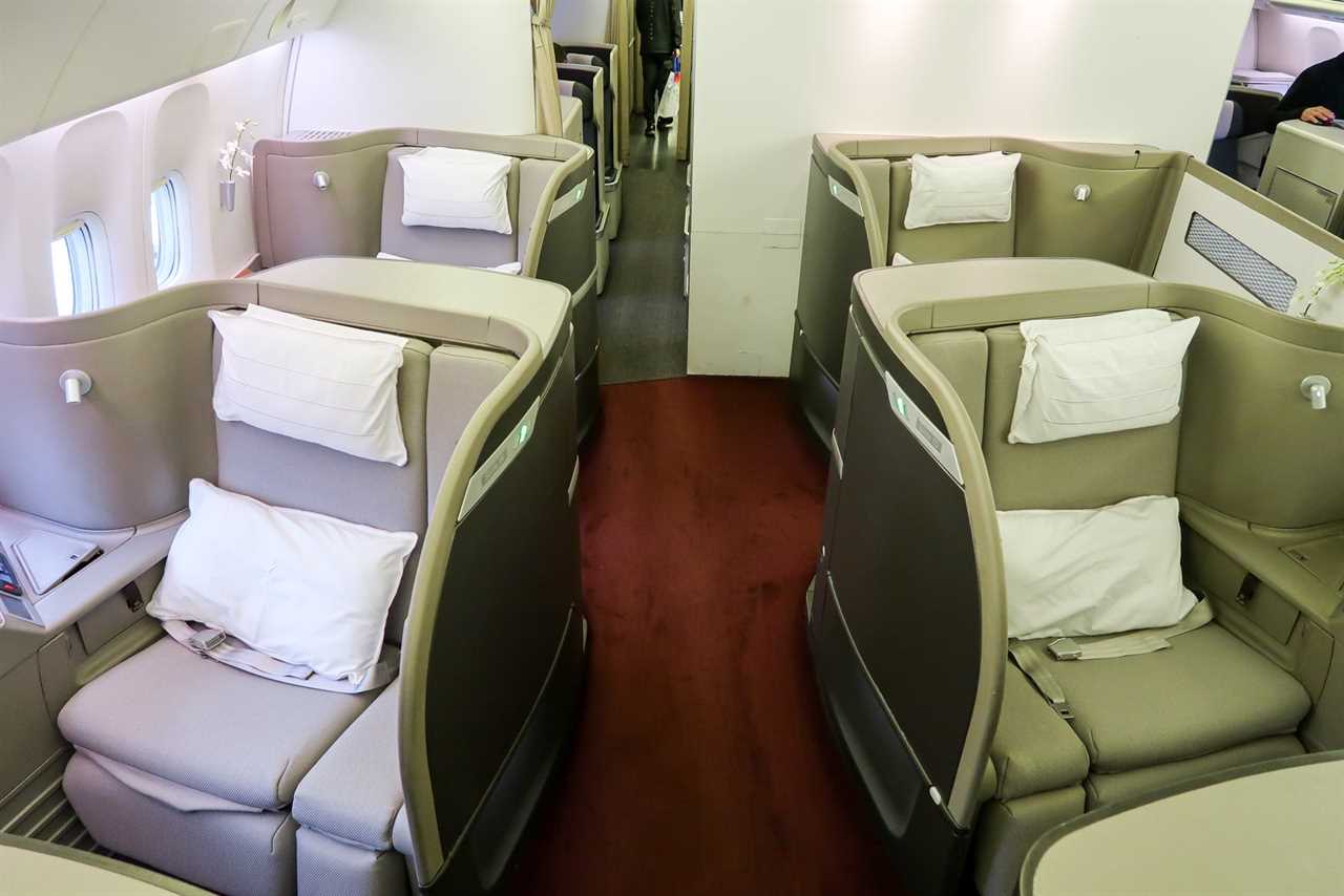 a first class plane cabin