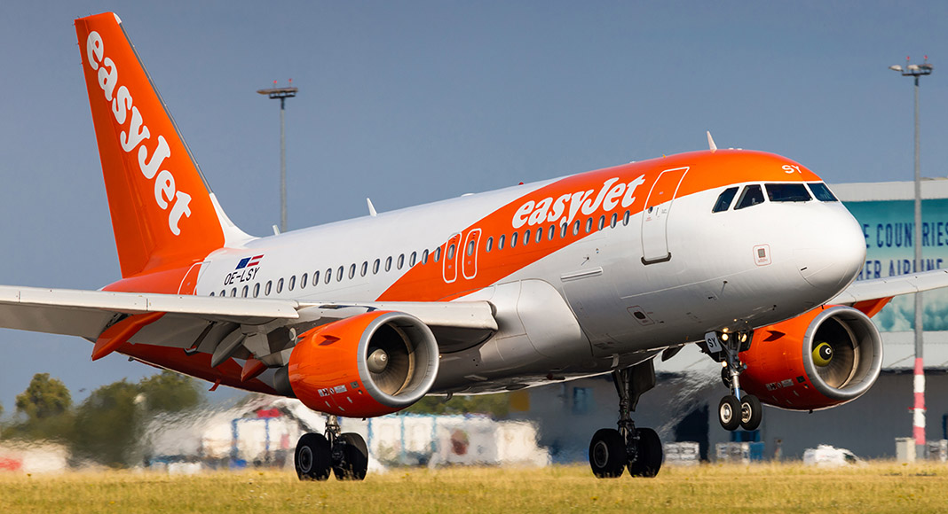 easyjet plane on runway