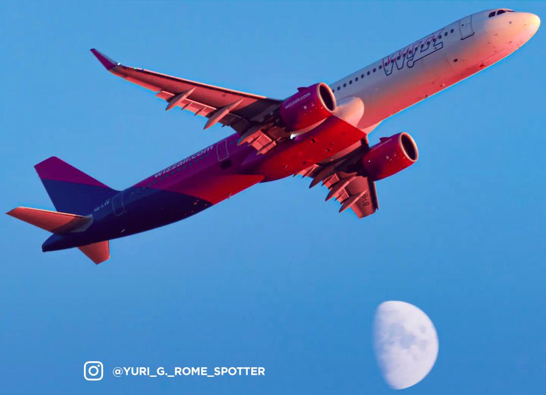 Wizz air plane in mid-air