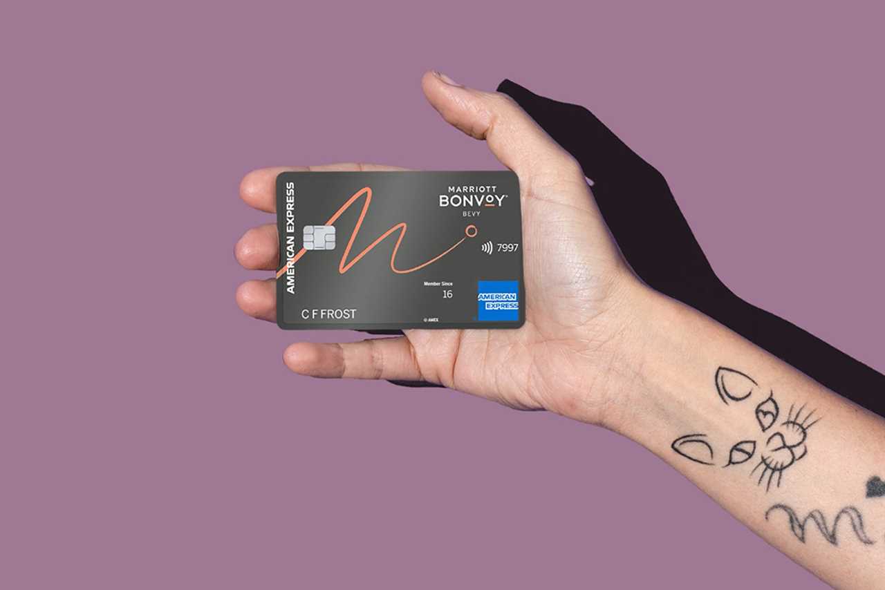 a hand holds a credit card