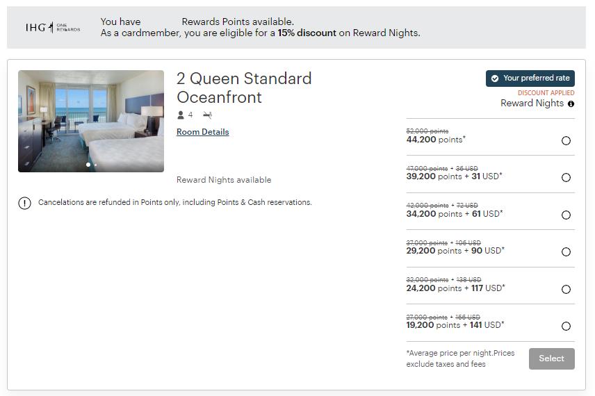 Booking a discounted IHG award