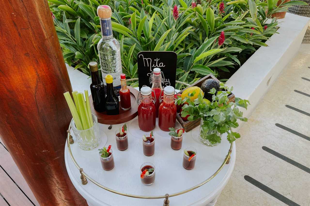 complimentary Bloody Mary shots at The St. Regis Punta Mita