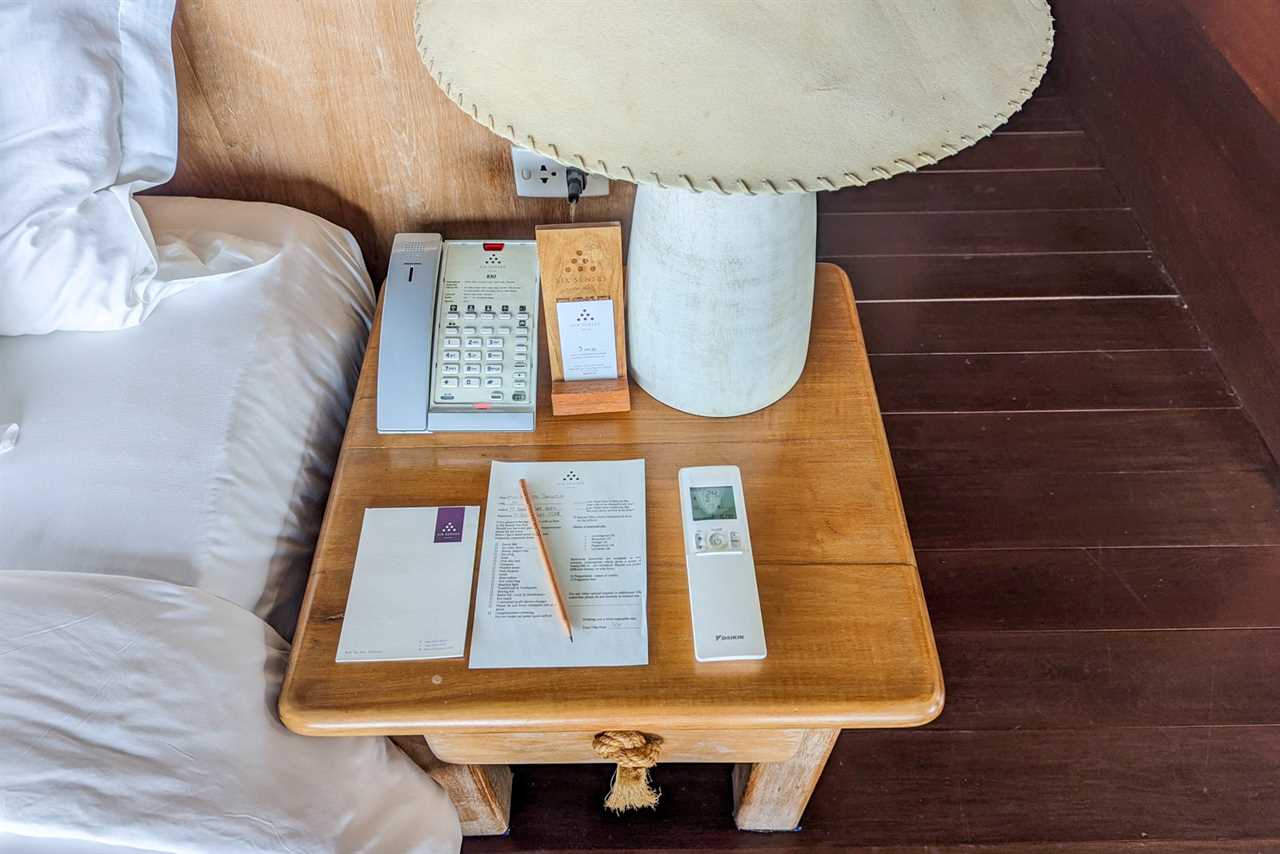 Six Senses Yao Noi villa nightstand