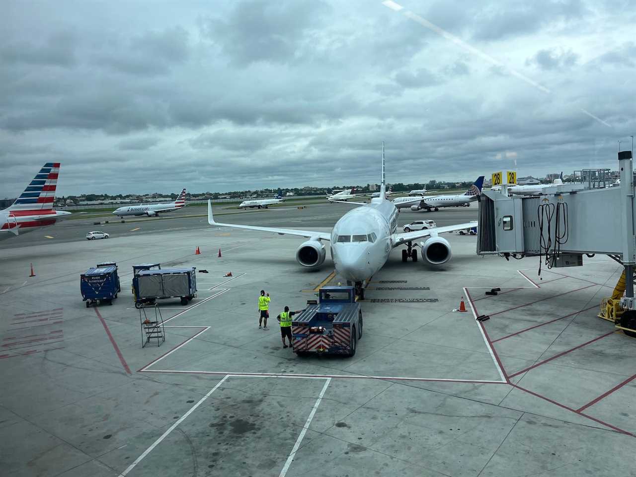 planes wait at LaGuardia