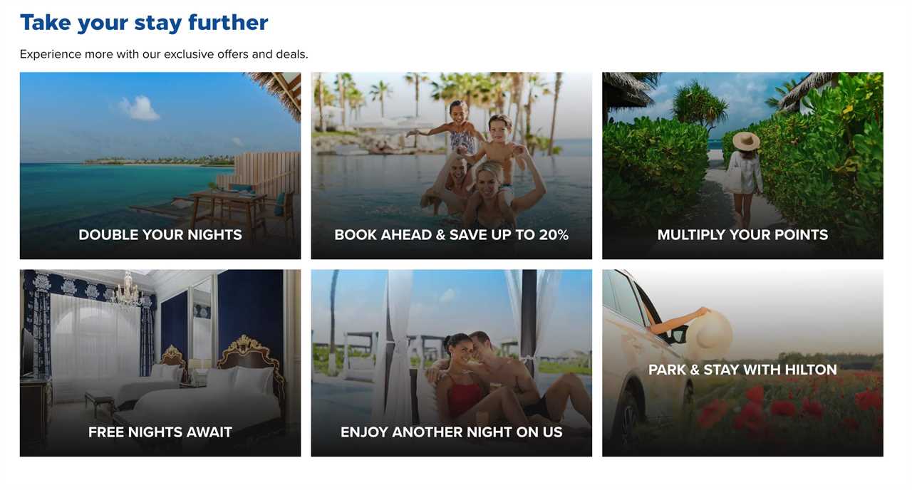 Hilton promotions homepage