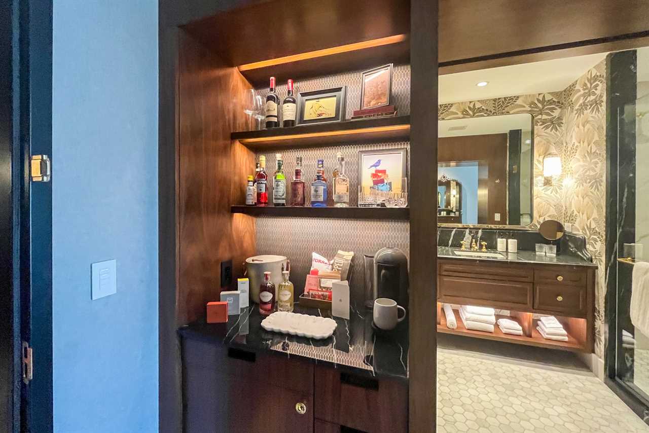 Minibar area at Global Ambassador