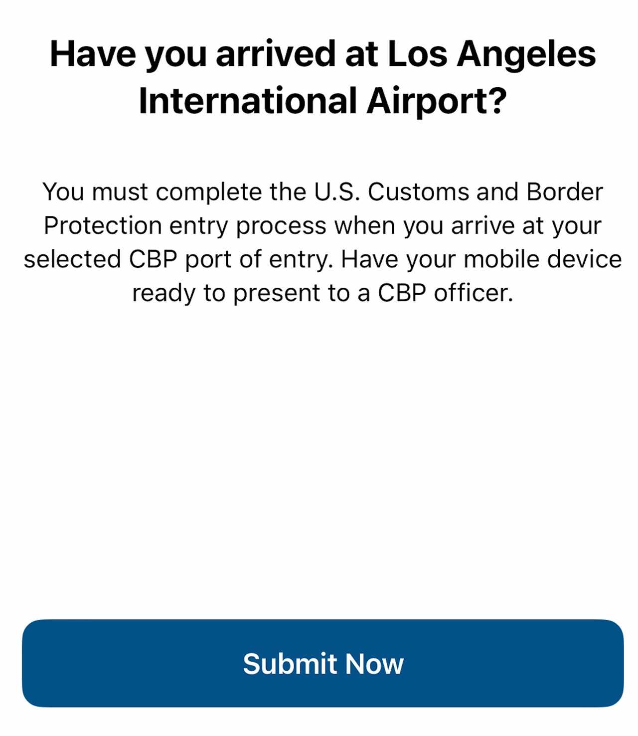 GLOBAL ENTRY MOBILE APP