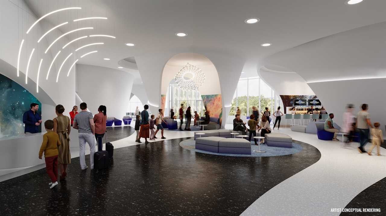 Lobby area of new Universal resort - artist rendering