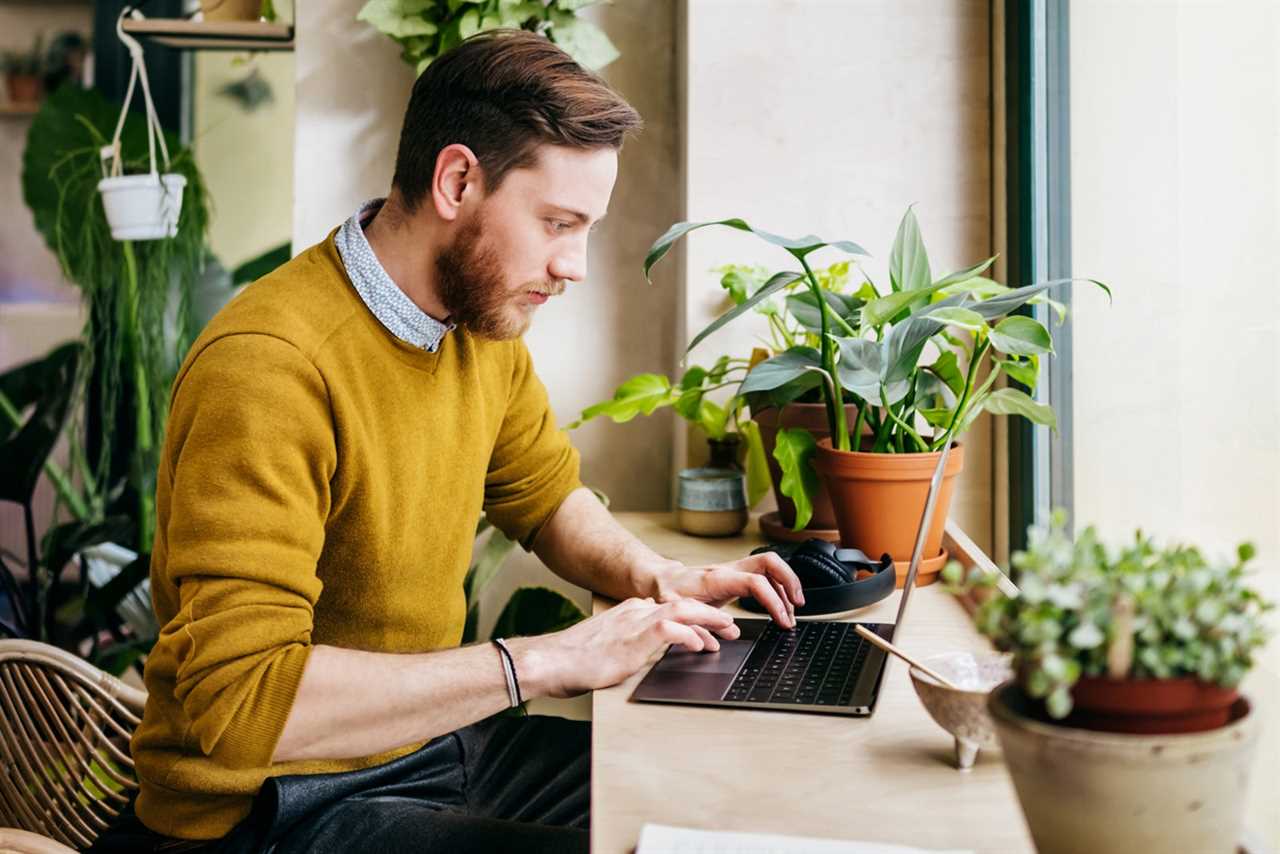 Man using a laptop