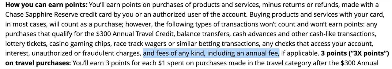 Do credit card annual fees count toward bonus spending requirements?