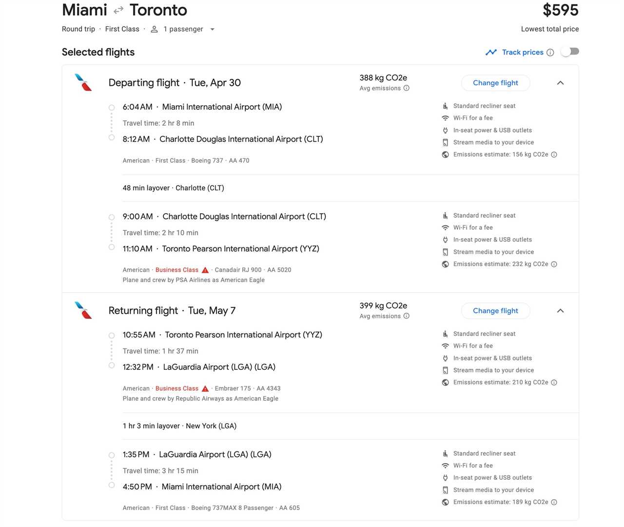 miami to toronto flights