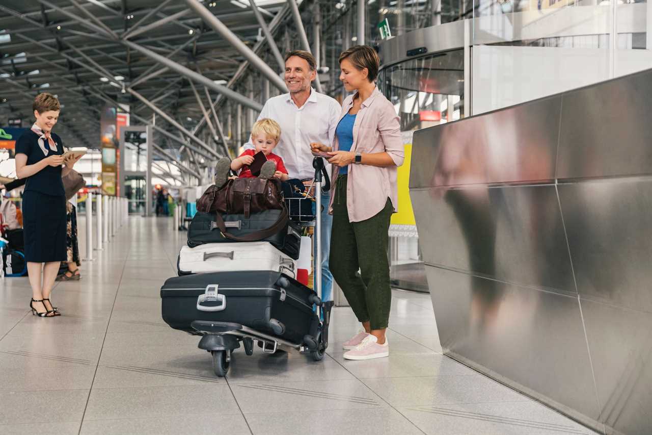 Family with checked baggage