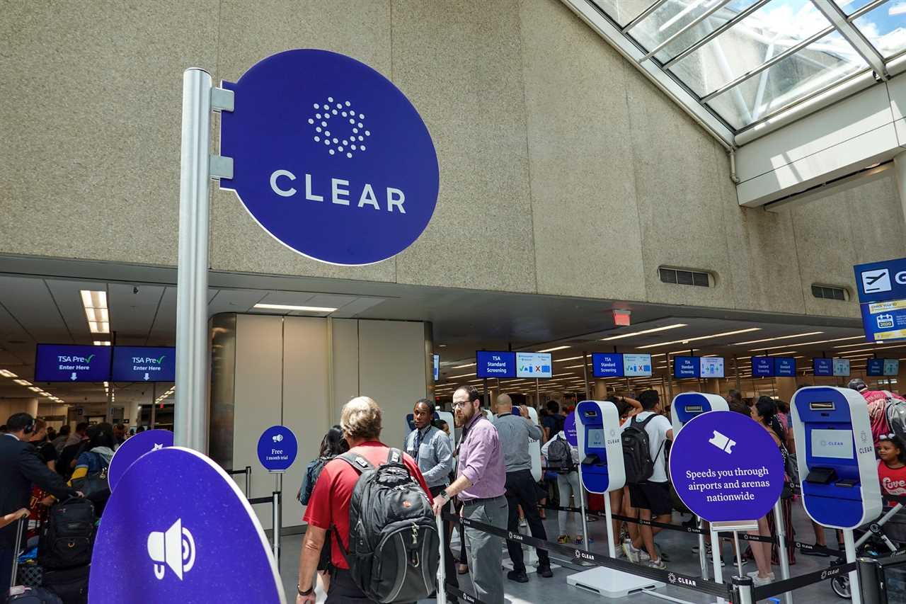 Clear airport security sign at Orlando airport